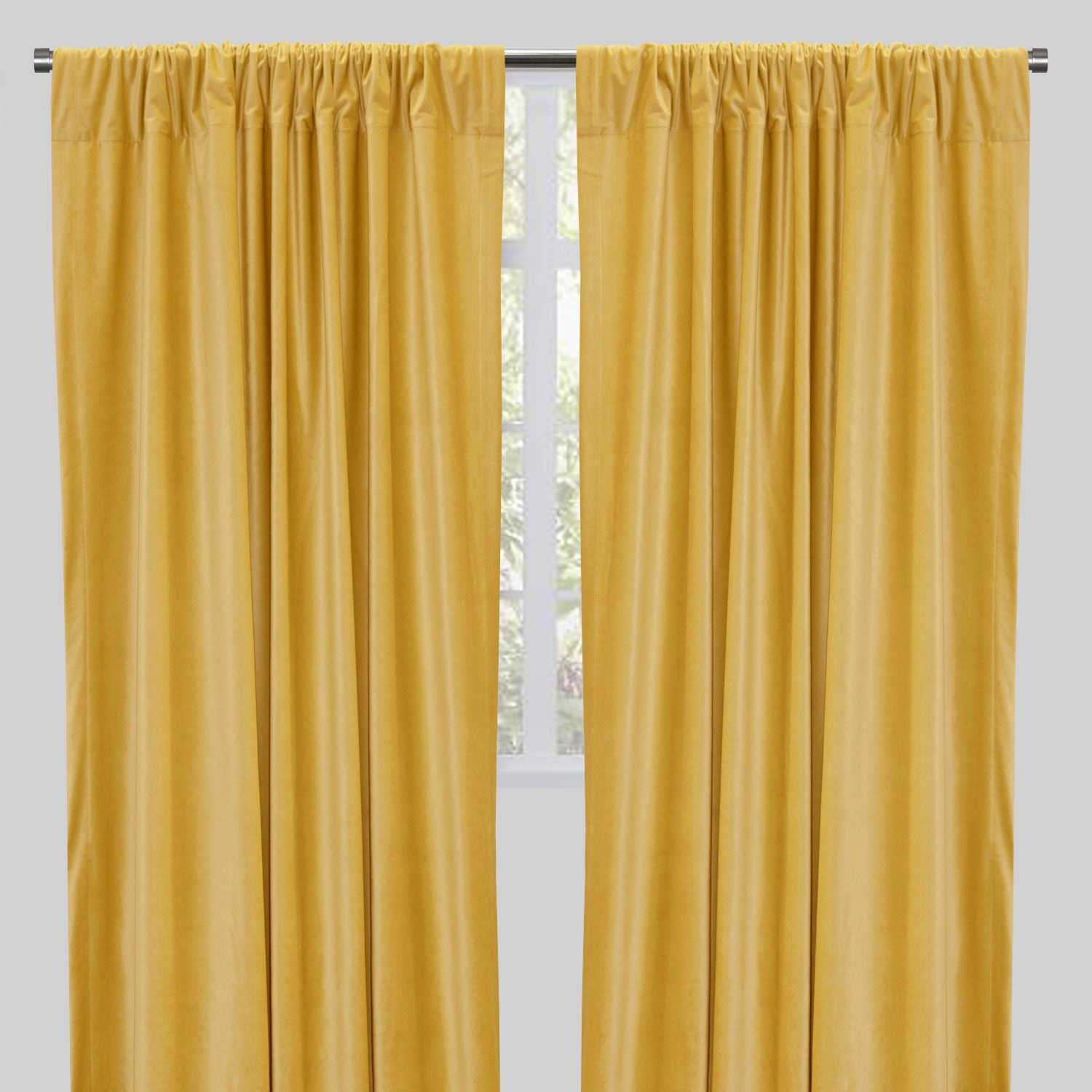 Tuscan Curtain Panels | Shiny Solid Velvet