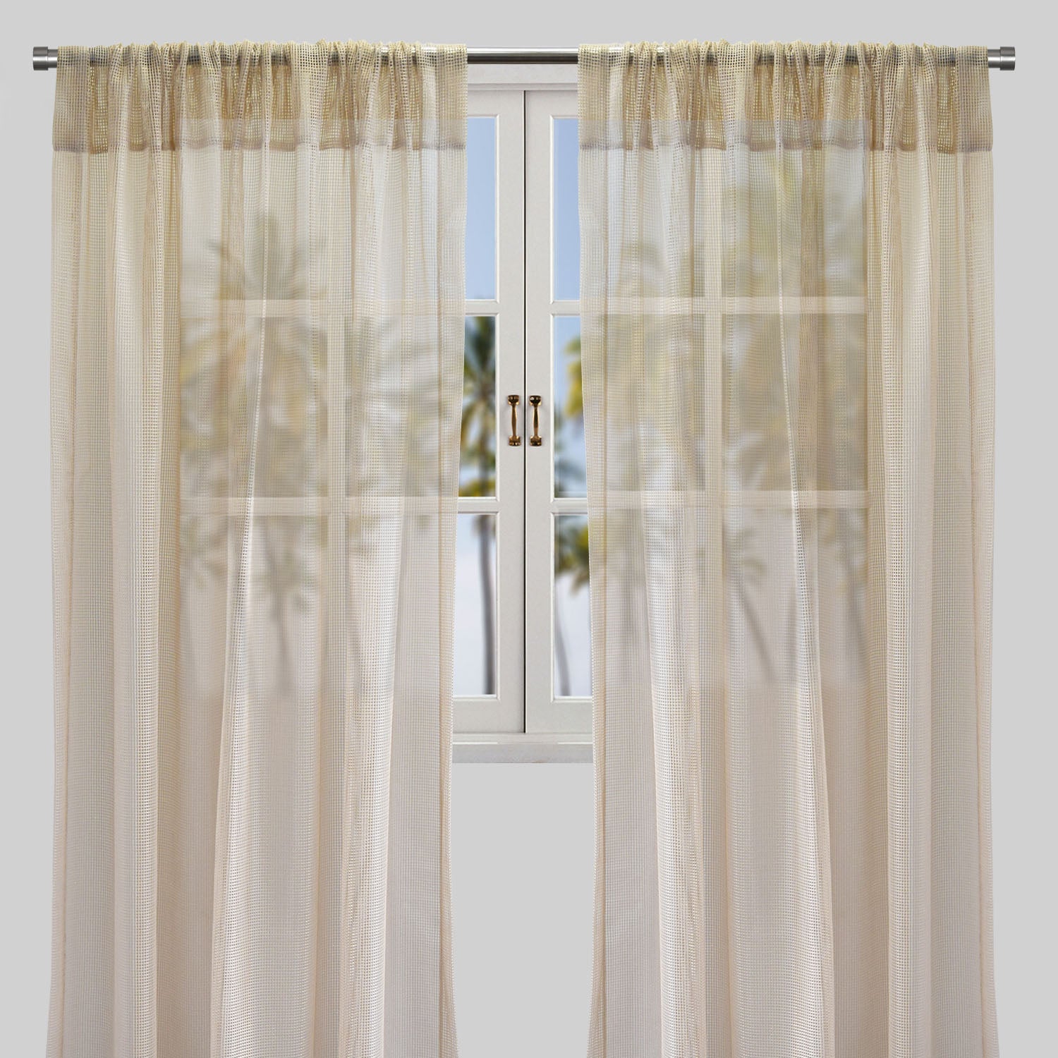 Zone Curtain Panels | Solid Net-Like Sheer