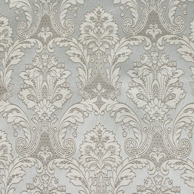 Evangeline fabric in color Pewter showcasing fabric multi-color traditional damask upholstery fabric & drapery & curtain fabric.