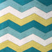 Fabiana fabric in color Turquoise showcasing fabric zig-zag chevron cut velvet upholstery fabric.