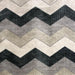 Fabiana fabric in color Taupe showcasing fabric zig-zag chevron cut velvet upholstery fabric.