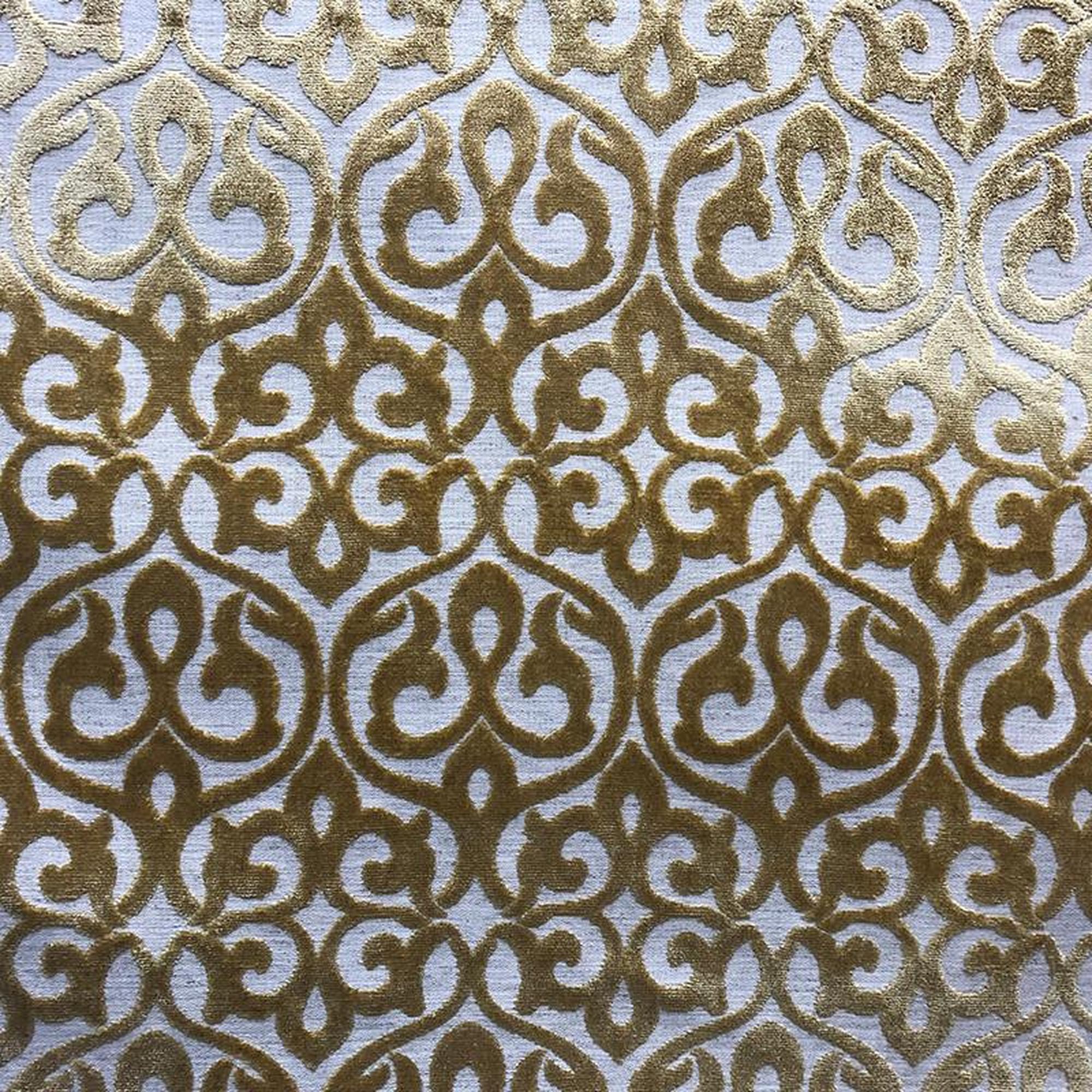 Georgia fabric in color Mimosa showcasing fabric damask cut velvet upholstery fabric & drapery & curtain fabric.