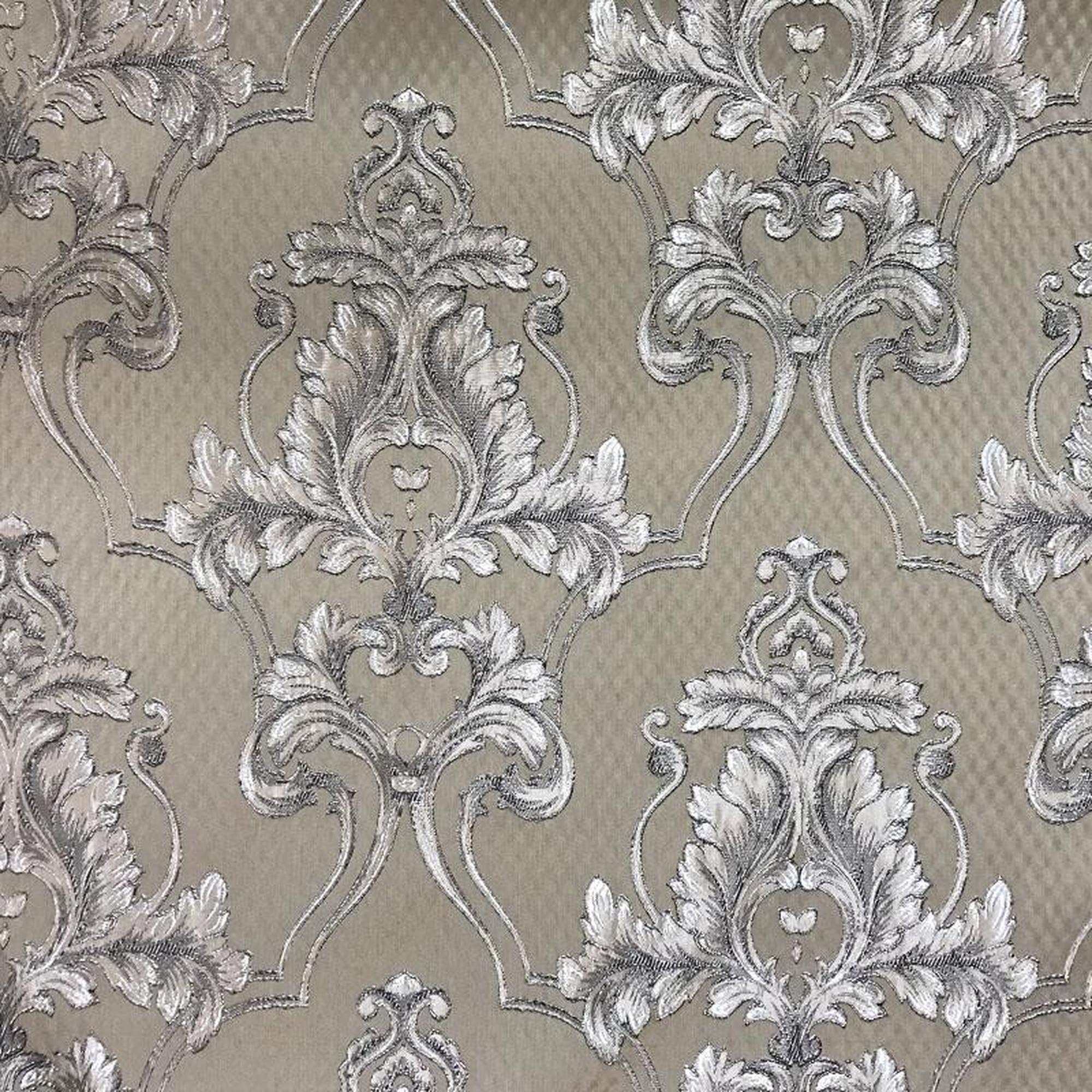 Giovani fabric in color Brass showcasing fabric elegant traditional damask drapery & curtain fabric.