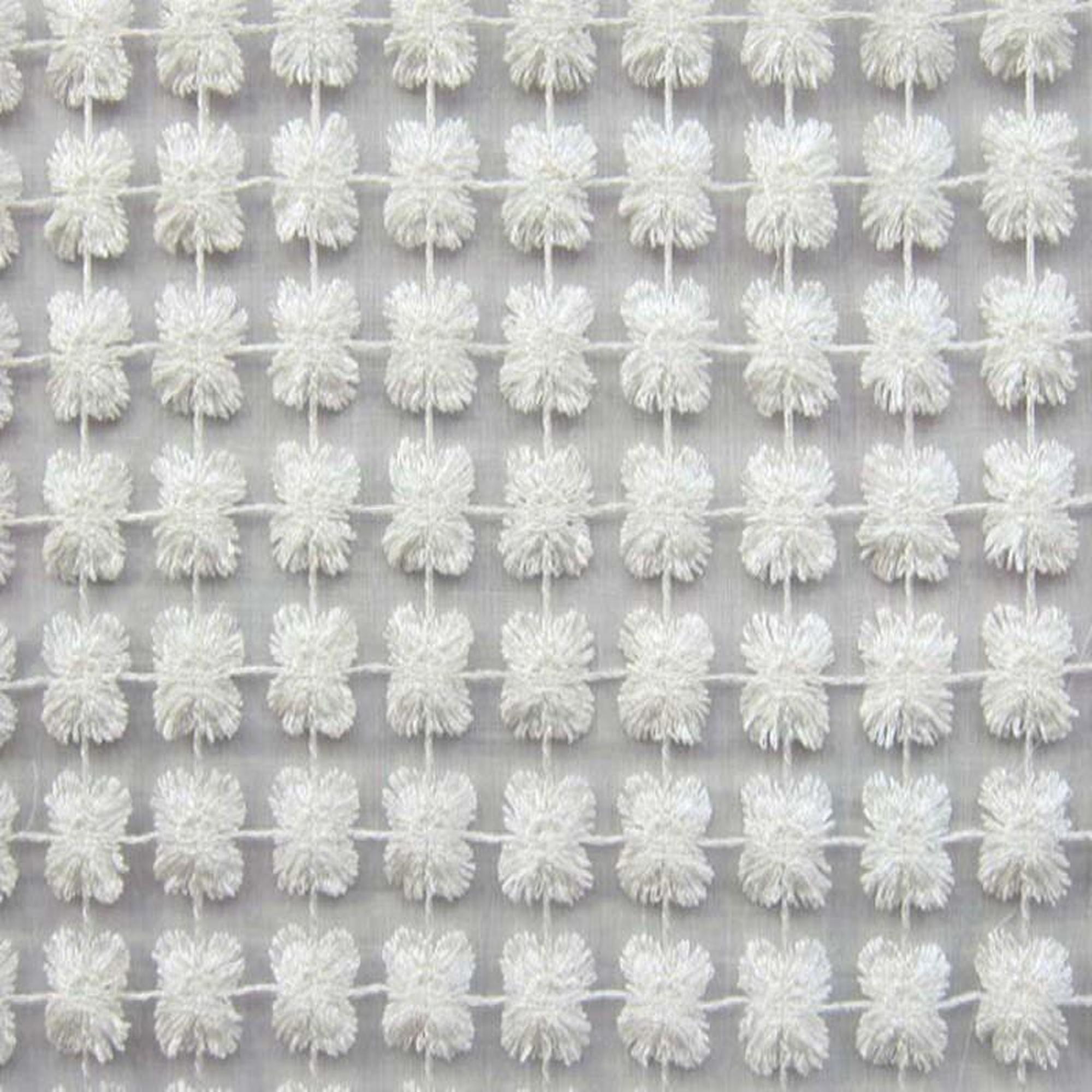 Groove fabric in color Cream showcasing fabric floral metallic sheer drapery & curtain fabric.