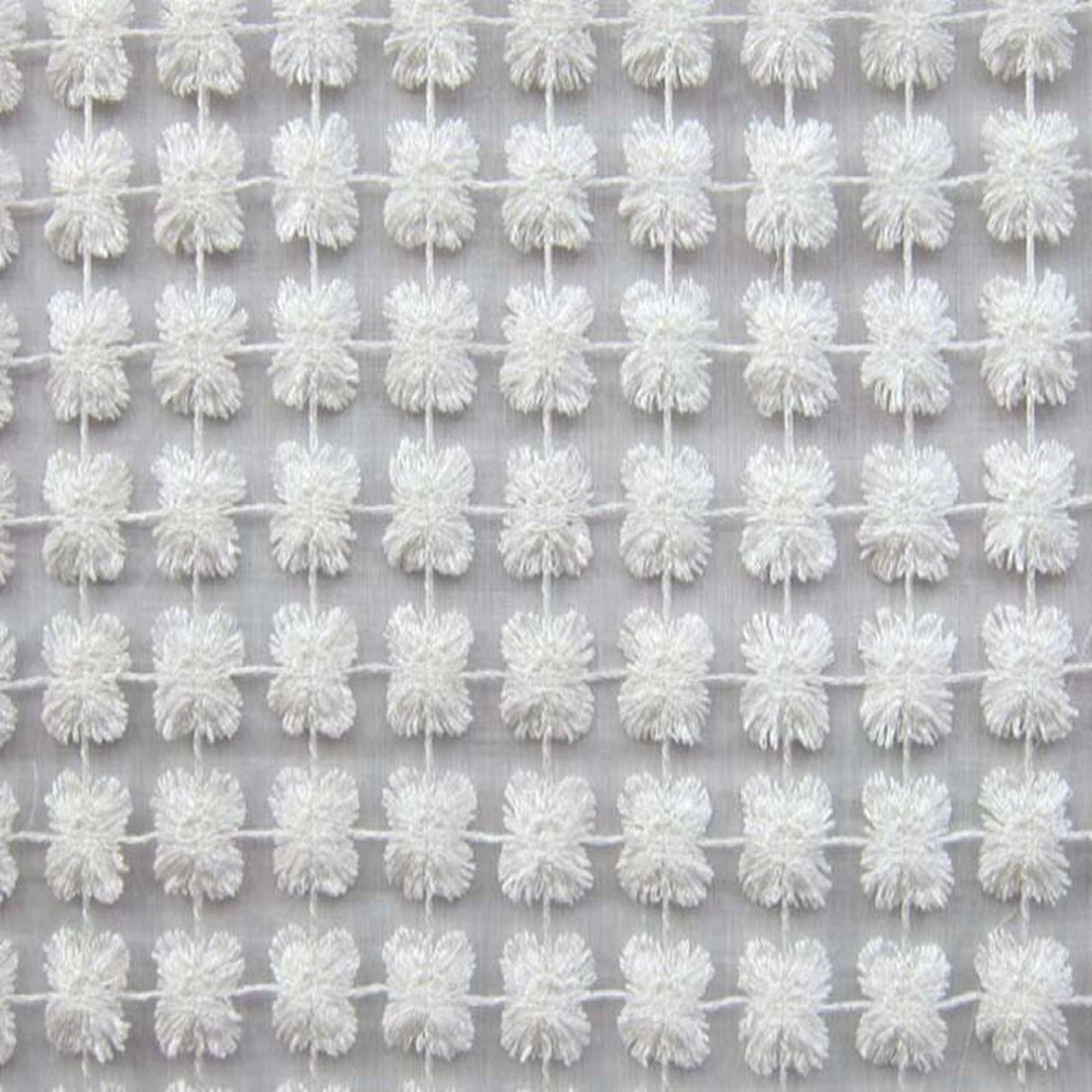 Groove fabric in color Off White showcasing fabric floral metallic sheer drapery & curtain fabric.