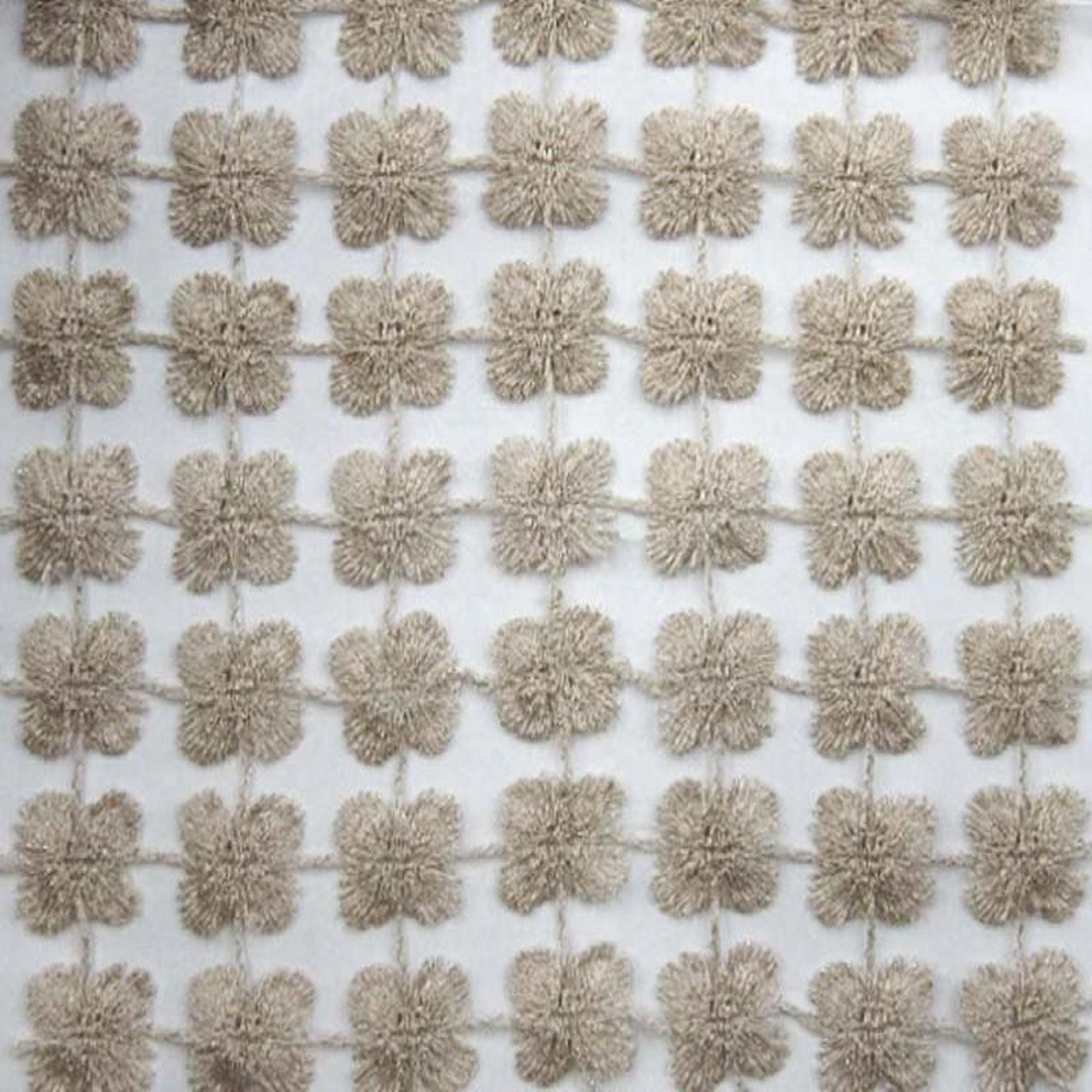 Groove fabric in color Taupe showcasing fabric floral metallic sheer drapery & curtain fabric.