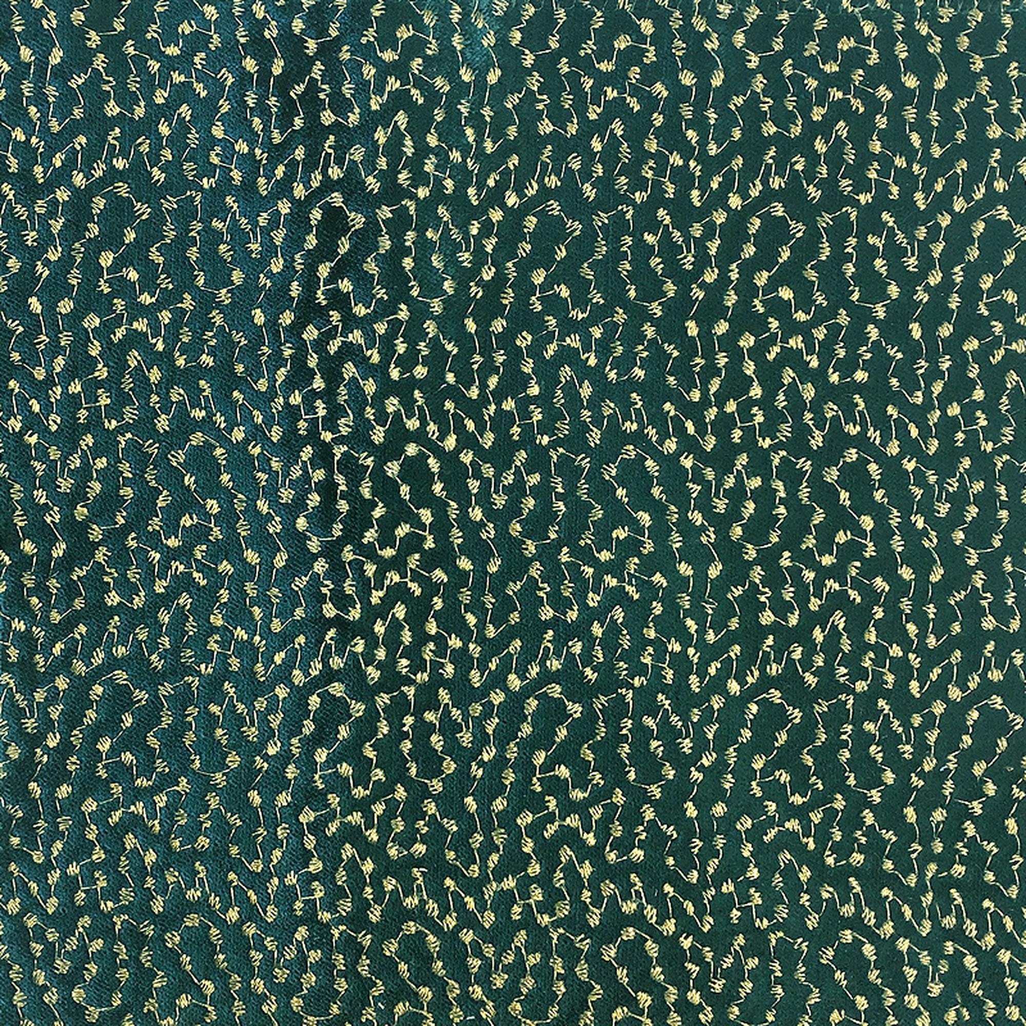 Jordana fabric in color Peacock showcasing fabric embroidered dotted velvet upholstery fabric & drapery & curtain fabric.