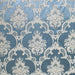 Katherine fabric in color Ocean showcasing fabric textured damask faux silk drapery & curtain fabric & table linen fabric.