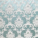 Katherine fabric in color Teal showcasing fabric textured damask faux silk drapery & curtain fabric & table linen fabric.