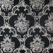 Katherine fabric in color Black showcasing fabric textured damask faux silk drapery & curtain fabric & table linen fabric.