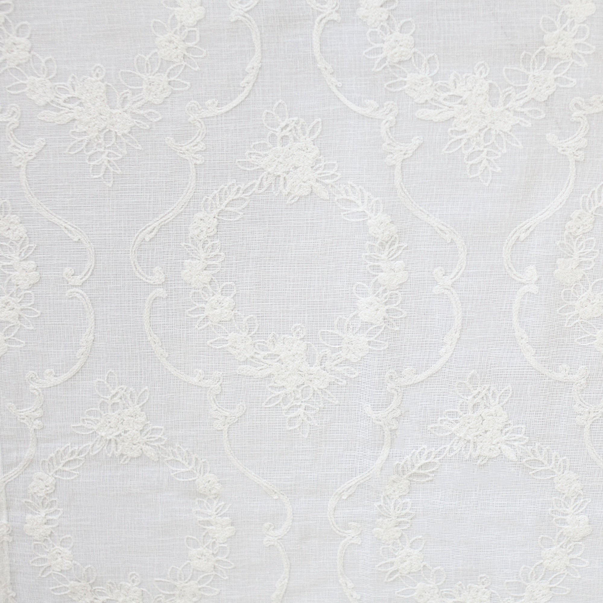 Kelly Fabric | Embroidered Floral Sheer Fabric | Drapery & Curtain Fabric
