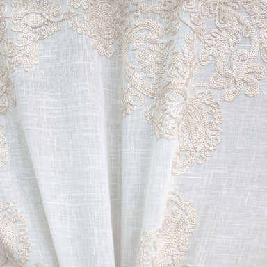 Kendall Fabric | Damask Embroidered Sheer Fabric | Drapery & Curtain Fabric