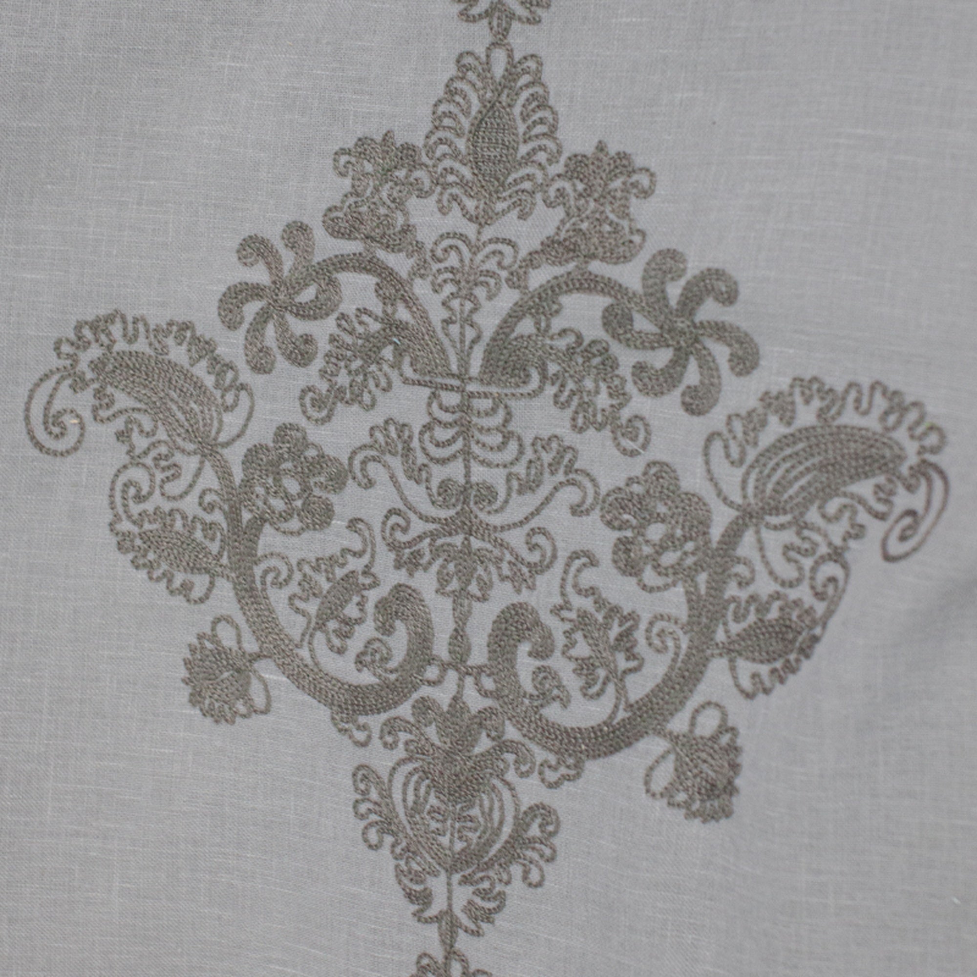 Kendall Fabric | Damask Embroidered Sheer Fabric | Drapery & Curtain Fabric