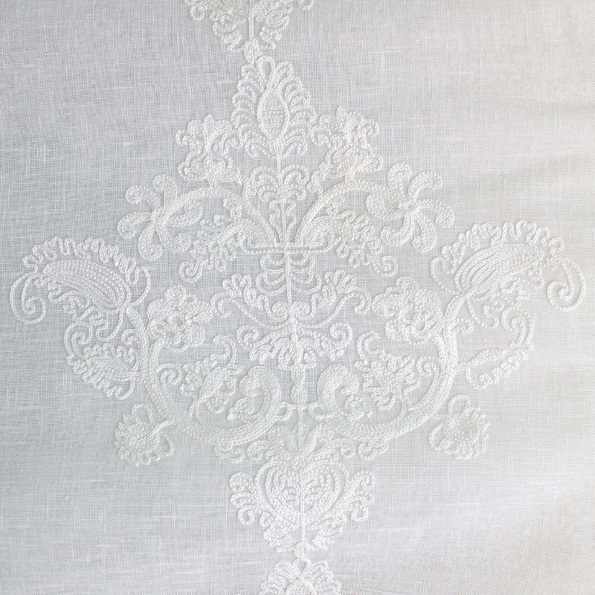 Kendall Fabric | Damask Embroidered Sheer Fabric | Drapery & Curtain Fabric