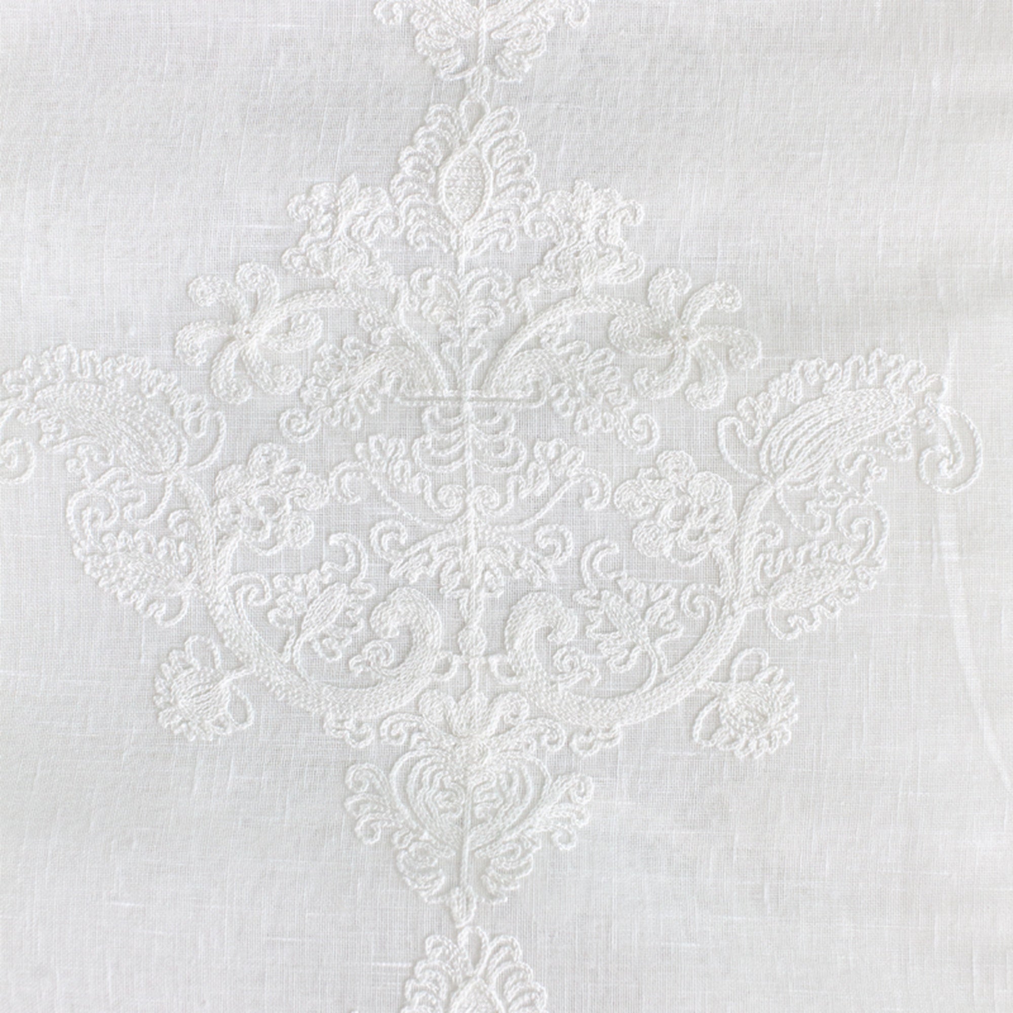 Kendall Fabric | Damask Embroidered Sheer Fabric | Drapery & Curtain Fabric
