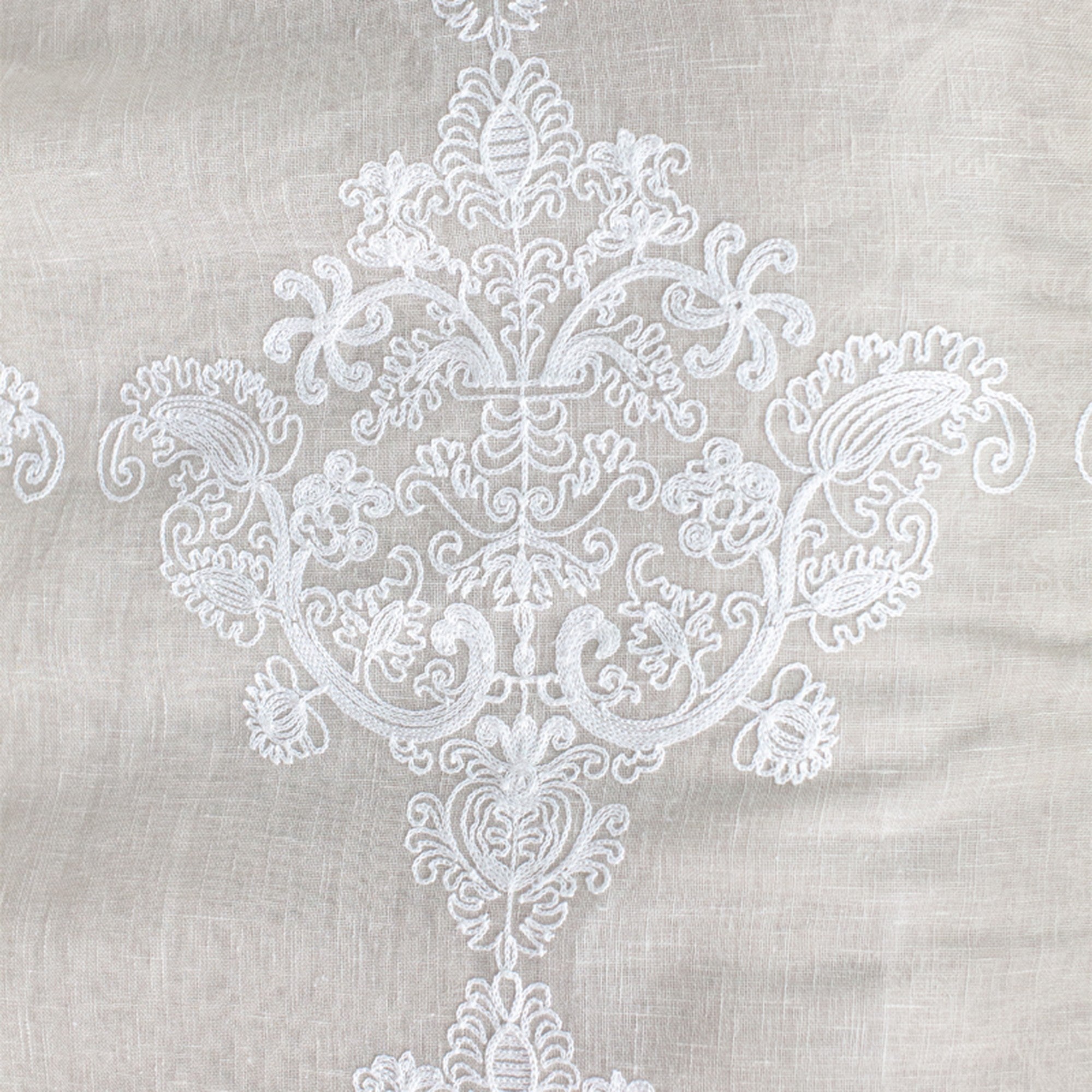 Kendall Fabric | Damask Embroidered Sheer Fabric | Drapery & Curtain Fabric