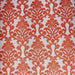 Kiana fabric in color Coral showcasing fabric damask cut velvet on linen look upholstery fabric.