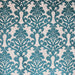 Kiana fabric in color Cerulean showcasing fabric damask cut velvet on linen look upholstery fabric.