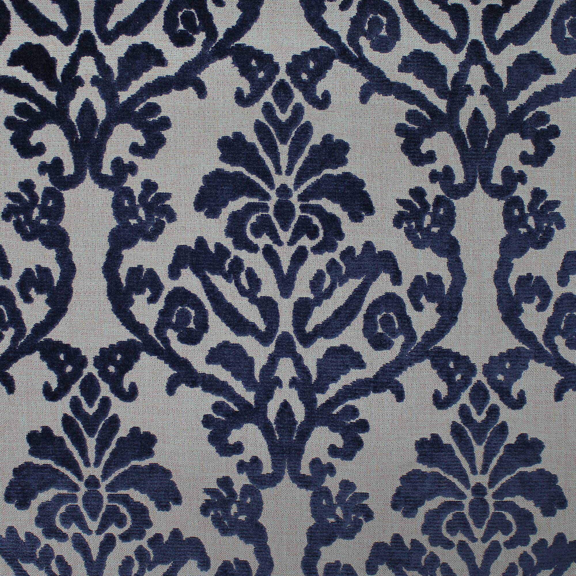 Klume Fabric | Damask Chenille on Linen Look Base Fabric | Drapery & Curtain Fabric and Upholstery Fabric