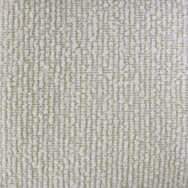 Komodo fabric in color Ivory showcasing fabric textured linen look boucle w/ metallic upholstery fabric.
