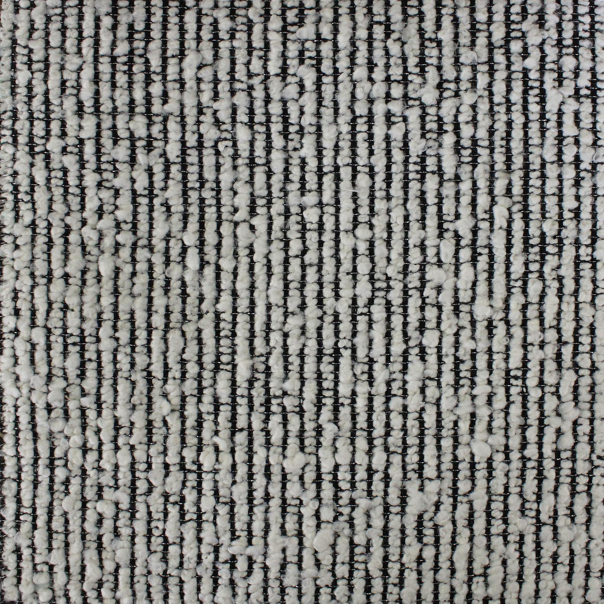 Komodo fabric in color White showcasing fabric textured linen look boucle w/ metallic upholstery fabric.