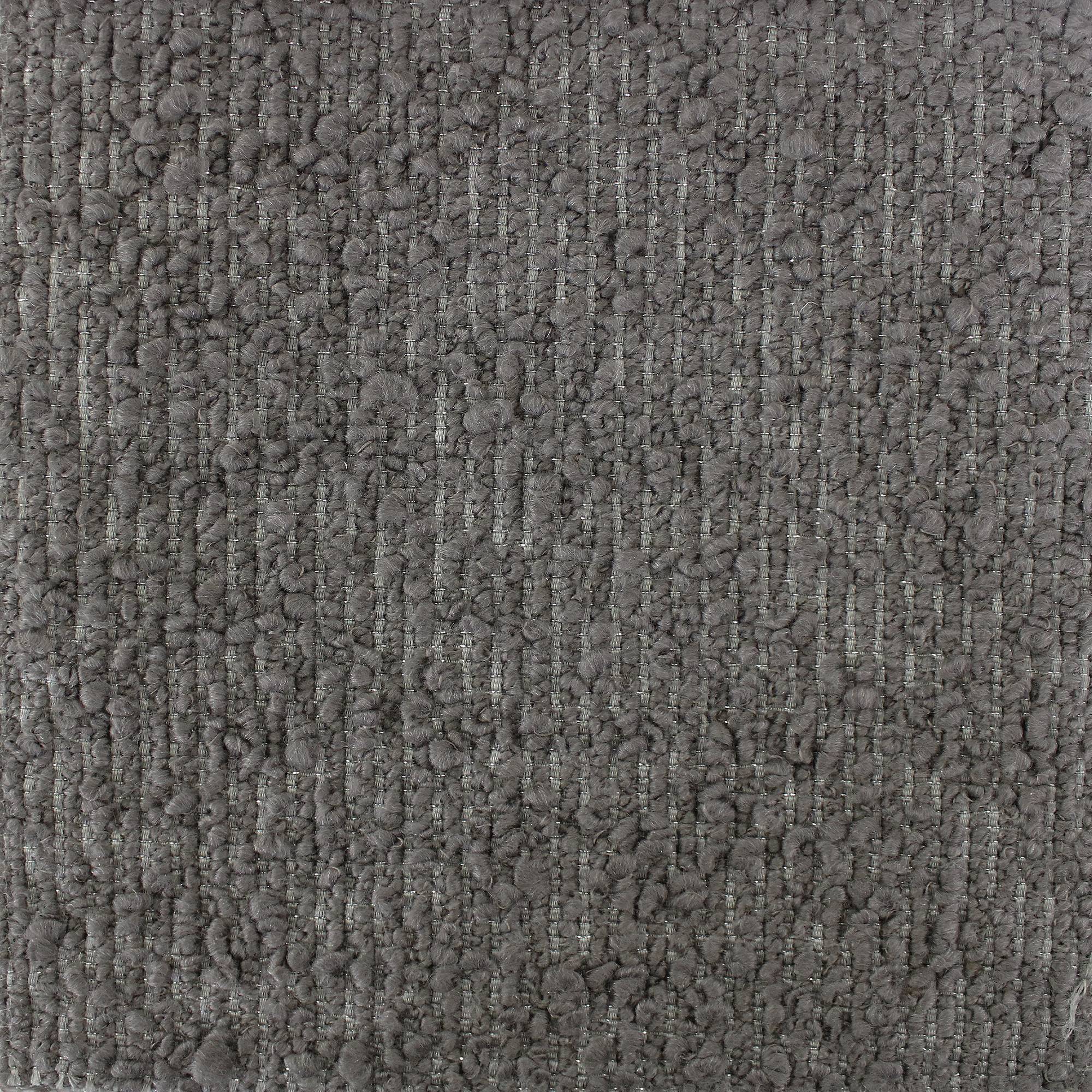 Komodo fabric in color Gray showcasing fabric textured linen look boucle w/ metallic upholstery fabric.