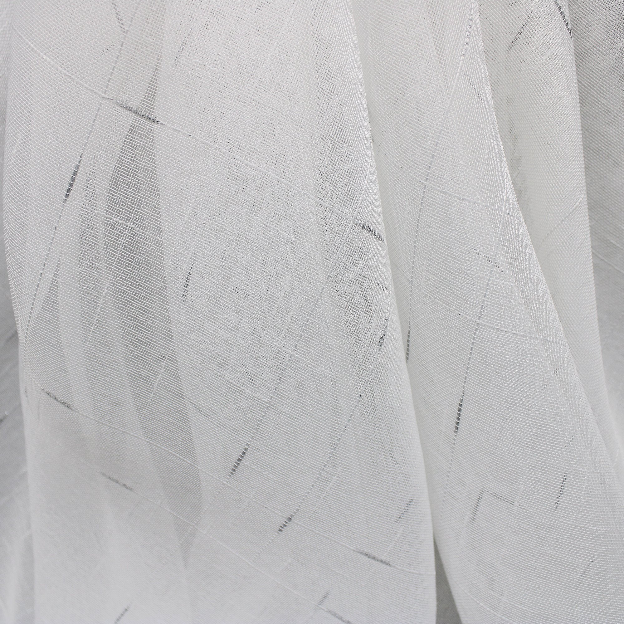 Lara fabric in color Silver showcasing fabric light weight sheer drapery & curtain fabric.