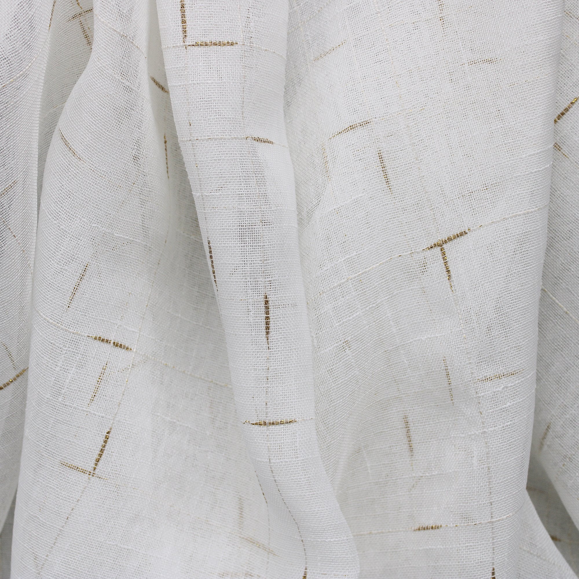 Lara fabric in color Gold showcasing fabric light weight sheer drapery & curtain fabric.
