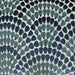 Lennix fabric in color Ocean showcasing fabric scallop multi-color cut velvet upholstery fabric.