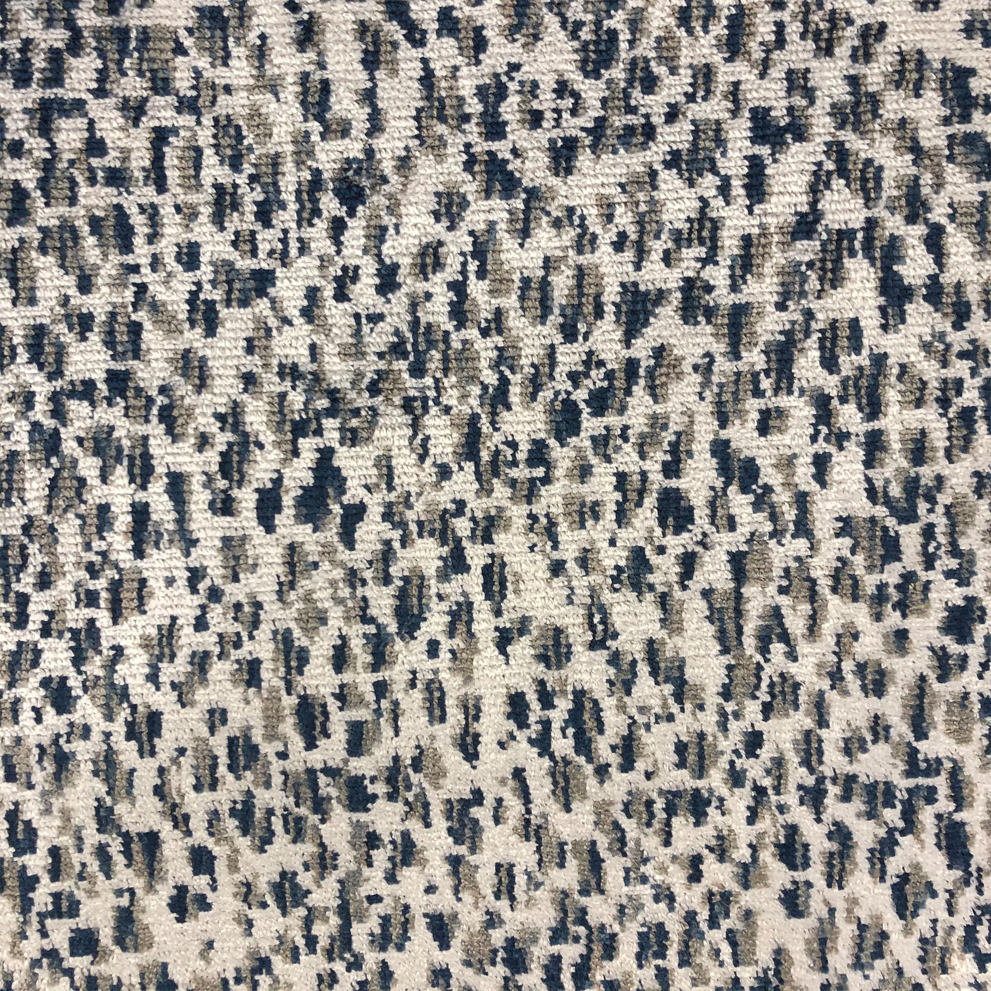 Lepard fabric in color Navy showcasing fabric animal print velvet on linen look upholstery fabric.