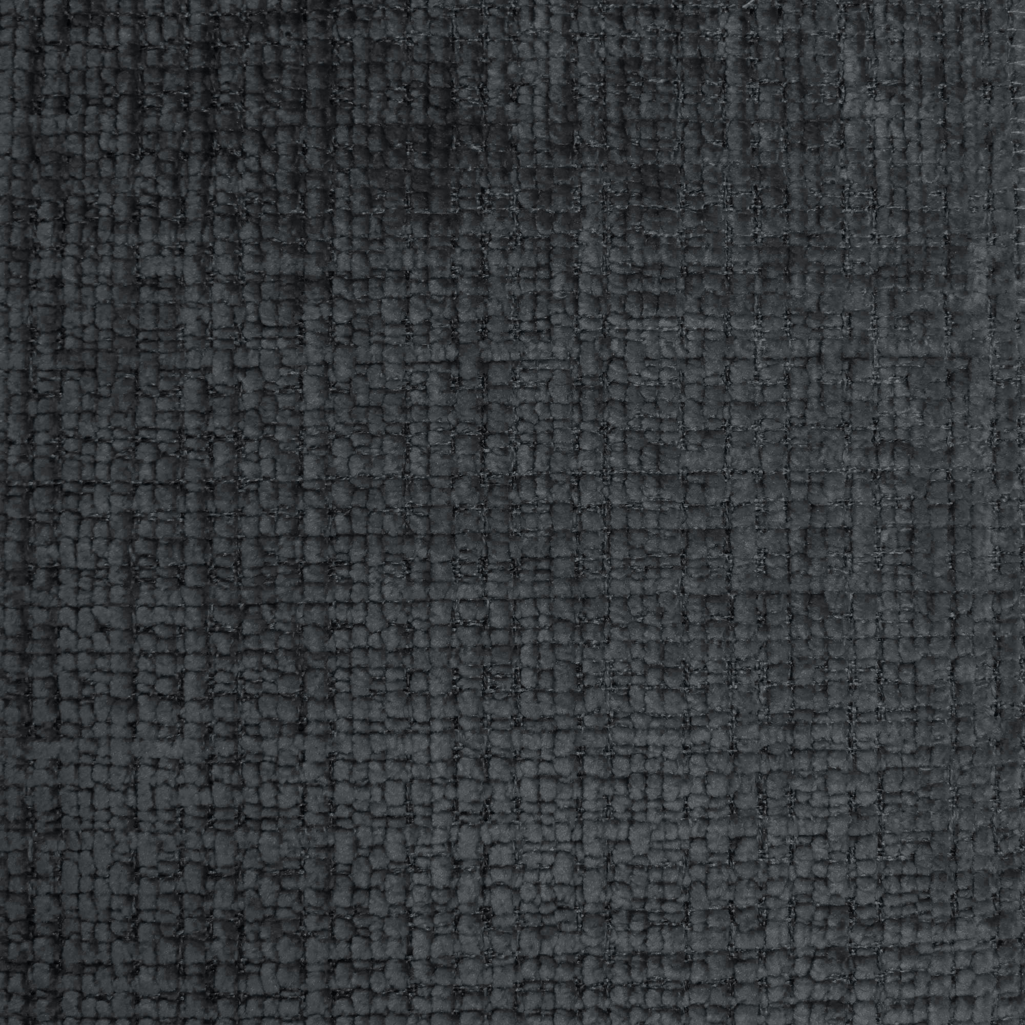 Luther fabric in color Black showcasing fabric solid woven chenille upholstery fabric.