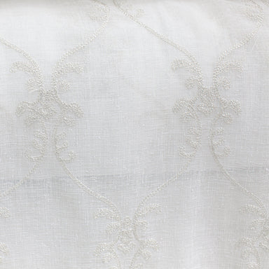 Marquee fabric in color Silver showcasing fabric embroidered damask metallic sheer drapery & curtain fabric.