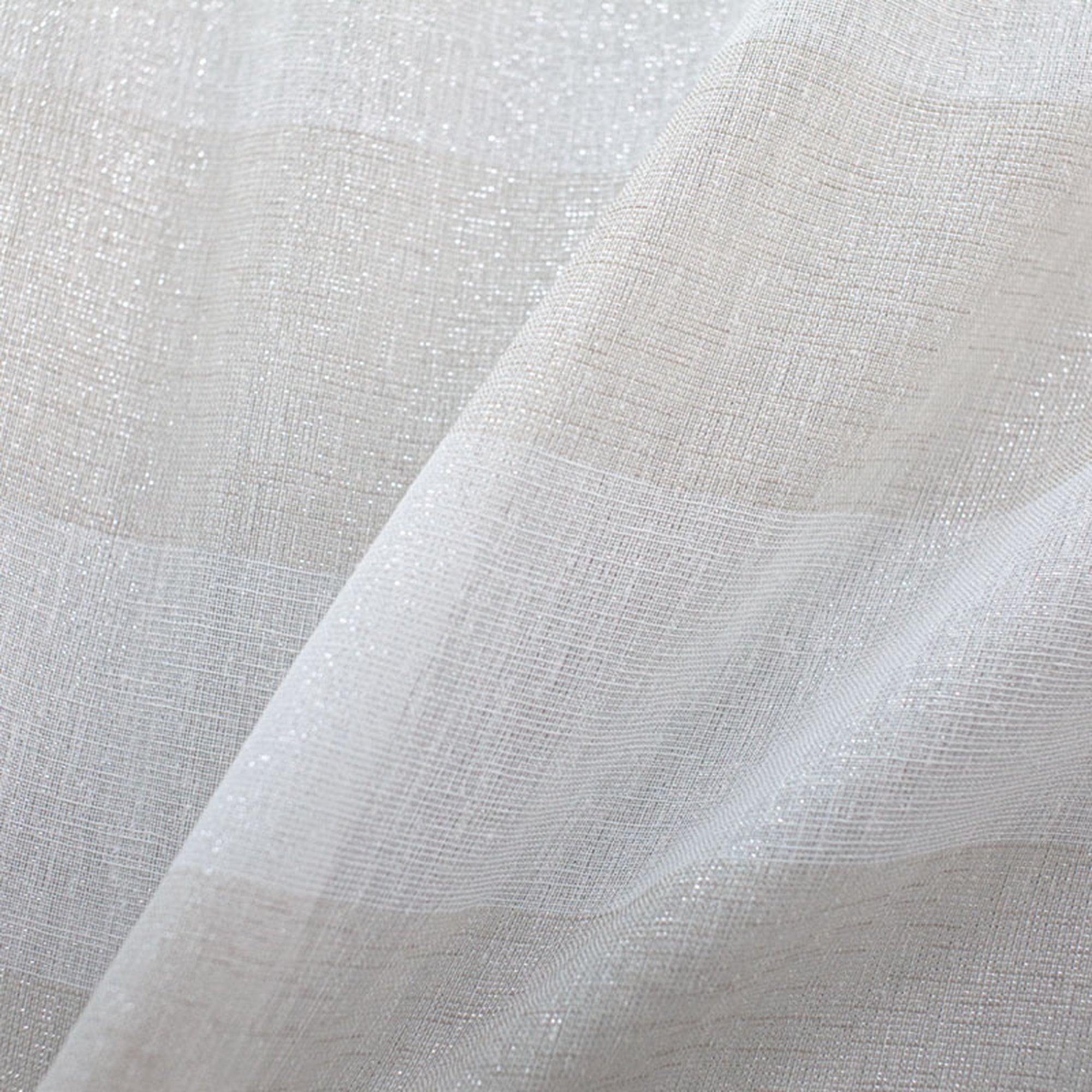 Nashville fabric in color Beige showcasing fabric striped metallic sheer drapery & curtain fabric.