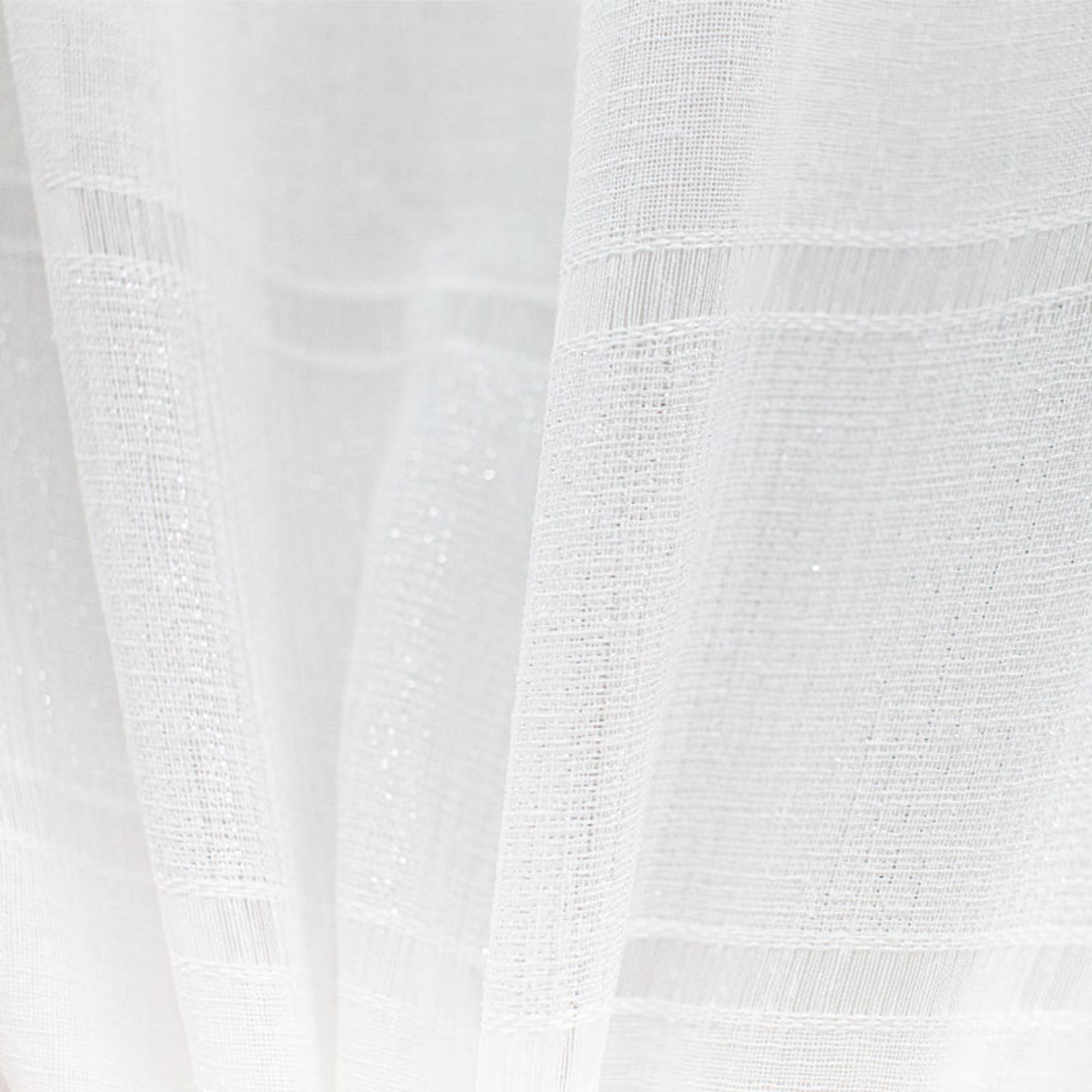 Odessa fabric in color White showcasing fabric striped metallic sheer drapery & curtain fabric.