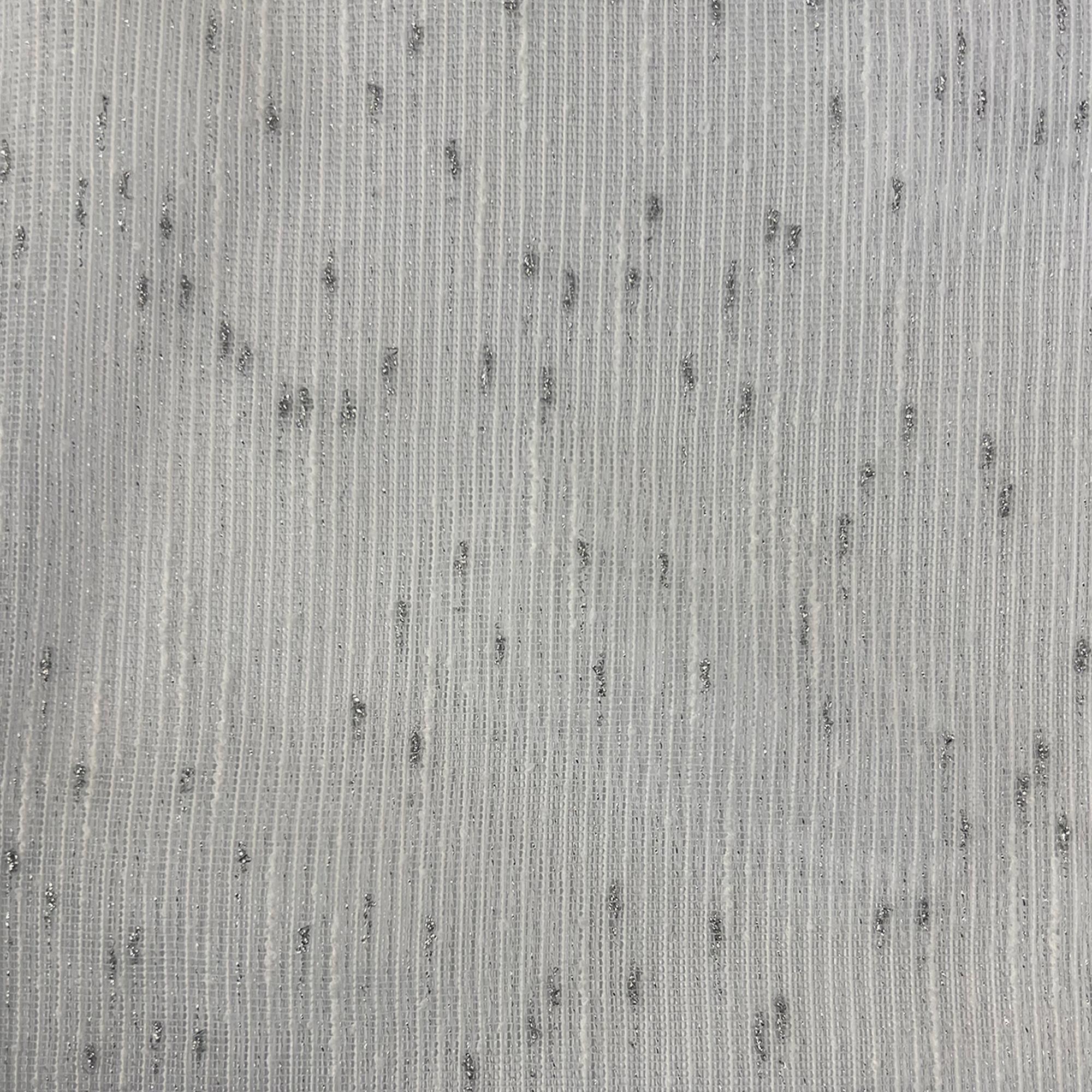 Orly fabric in color Silver showcasing fabric striped textured metallic sheer drapery & curtain fabric.