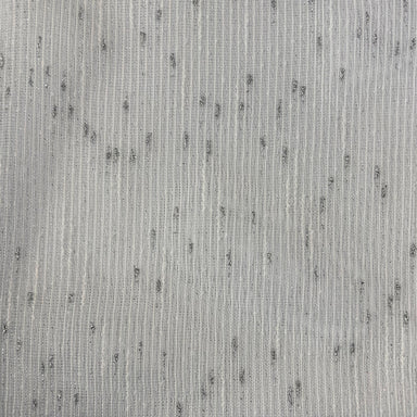 Orly fabric in color Silver showcasing fabric striped textured metallic sheer drapery & curtain fabric.