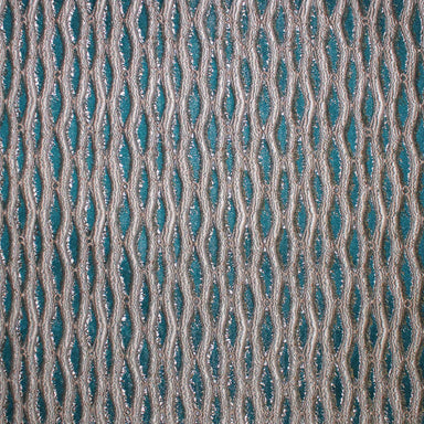 Peyton fabric in color Peacock showcasing fabric wavy striped textured jacquard upholstery fabric & drapery & curtain fabric.