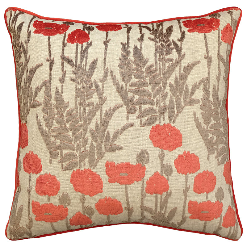 Camelia Decorative Throw Pillows | Floral Cut Velvet | Size 23X23 | LIMITED QUANTITY LEFT