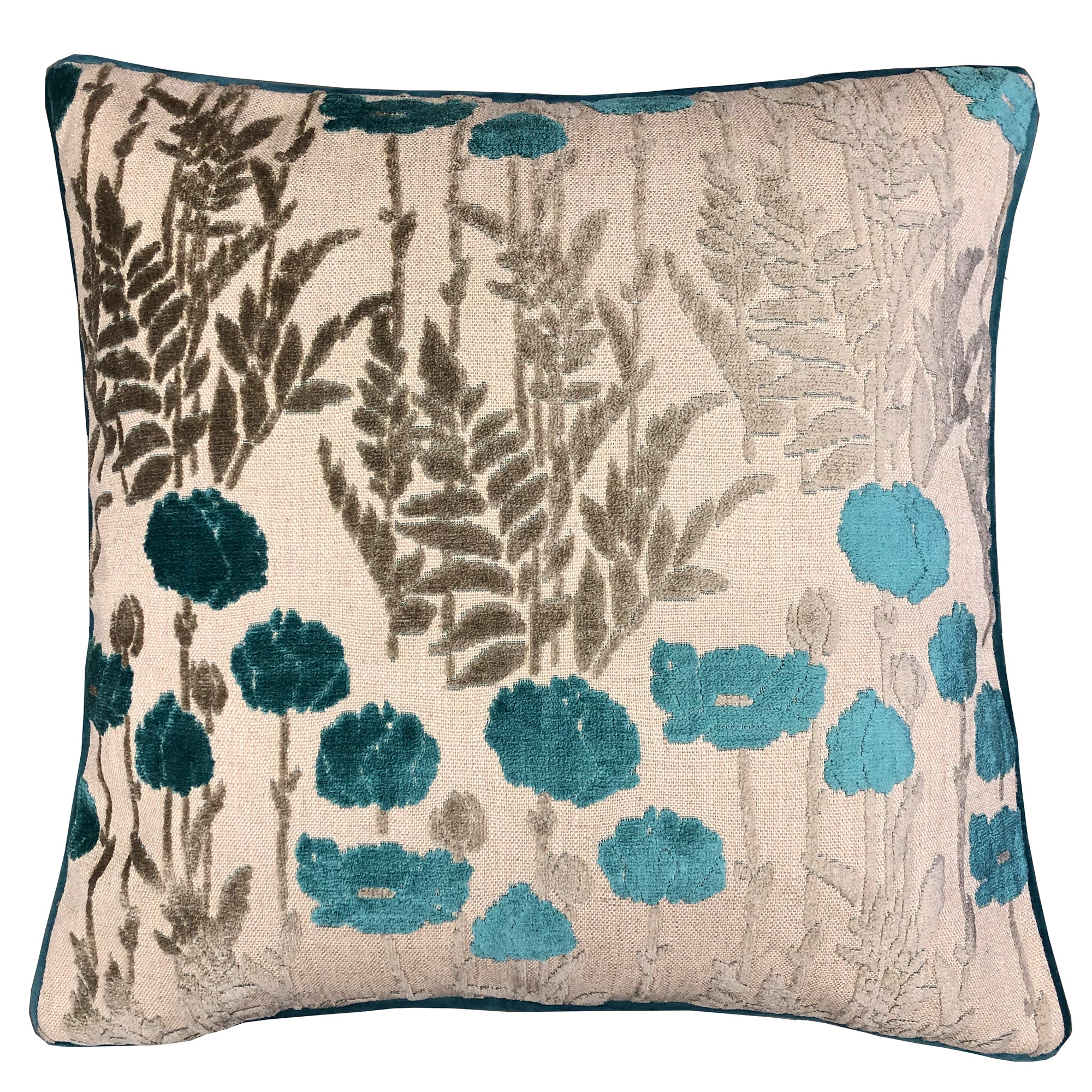 Camelia Decorative Throw Pillows | Floral Cut Velvet | Size 23X23 | LIMITED QUANTITY LEFT