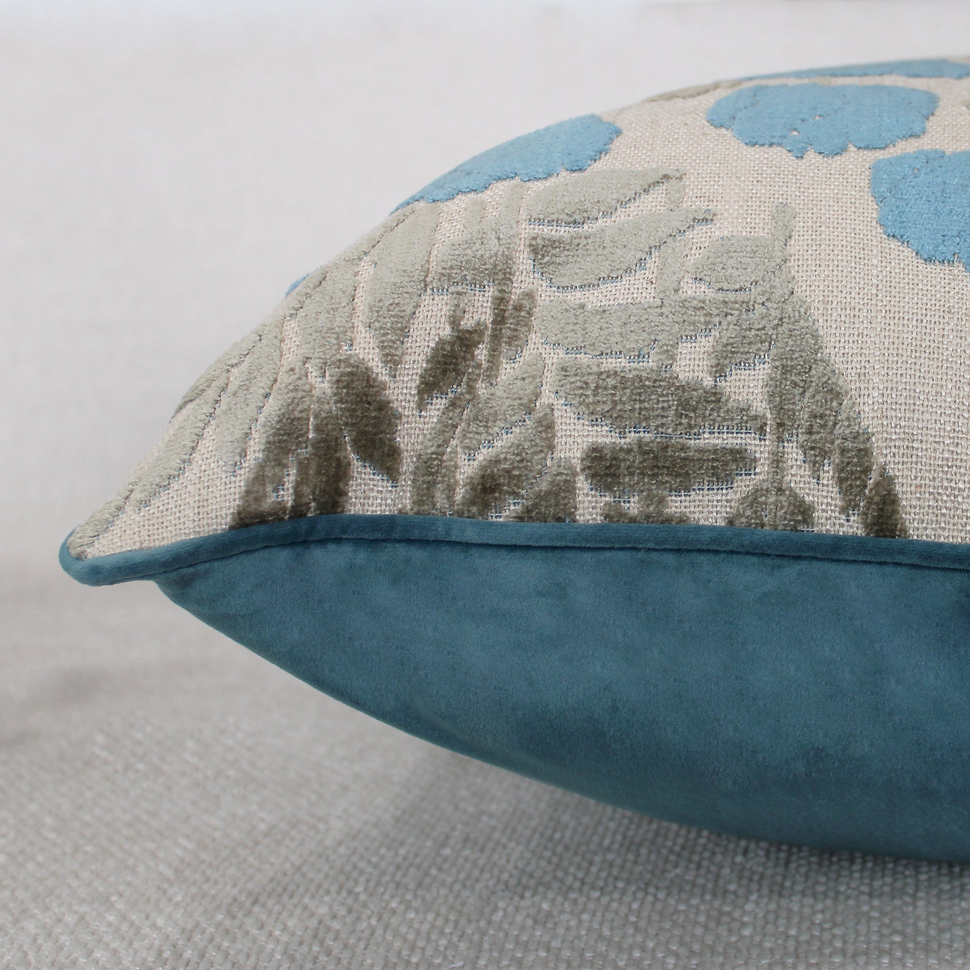 Camelia Decorative Throw Pillows | Floral Cut Velvet | Size 23X23 | LIMITED QUANTITY LEFT