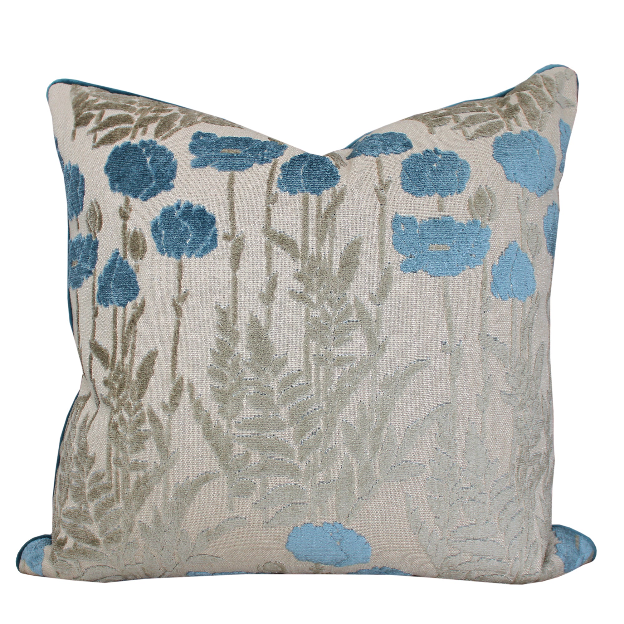 Camelia Decorative Throw Pillows | Floral Cut Velvet | Size 23X23 | LIMITED QUANTITY LEFT