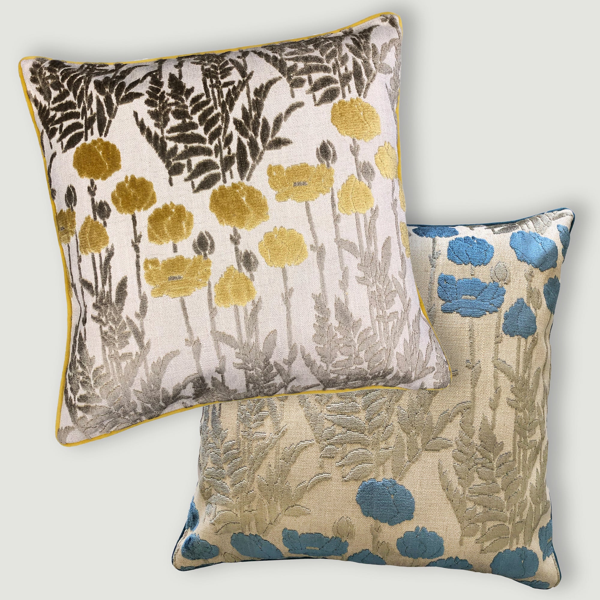 Camelia Decorative Throw Pillows | Floral Cut Velvet | Size 23X23 | LIMITED QUANTITY LEFT