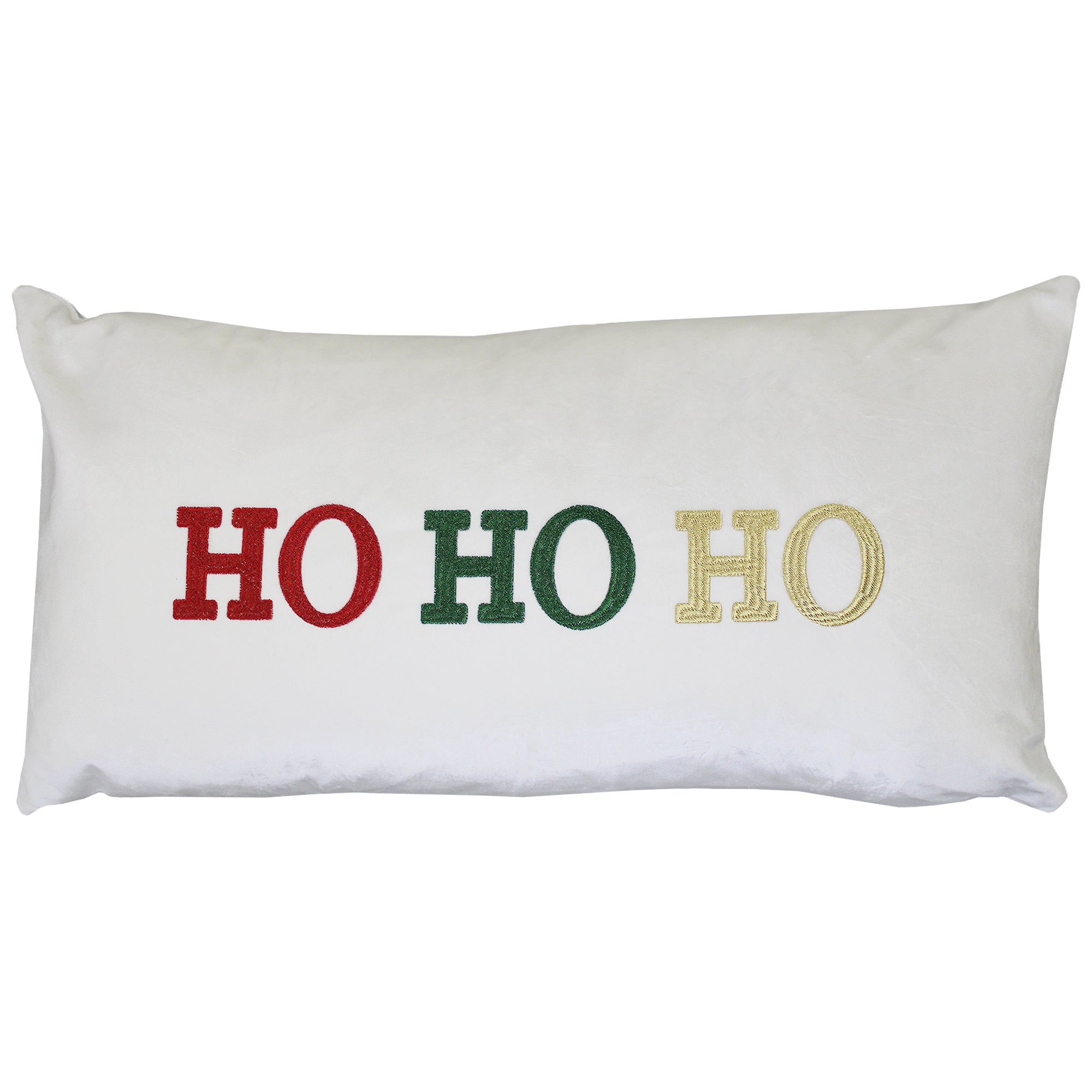 "Hohoho" Embroidery Decorative Throw Pillows | Size 14X26 | LIMITED QUANTITY LEFT