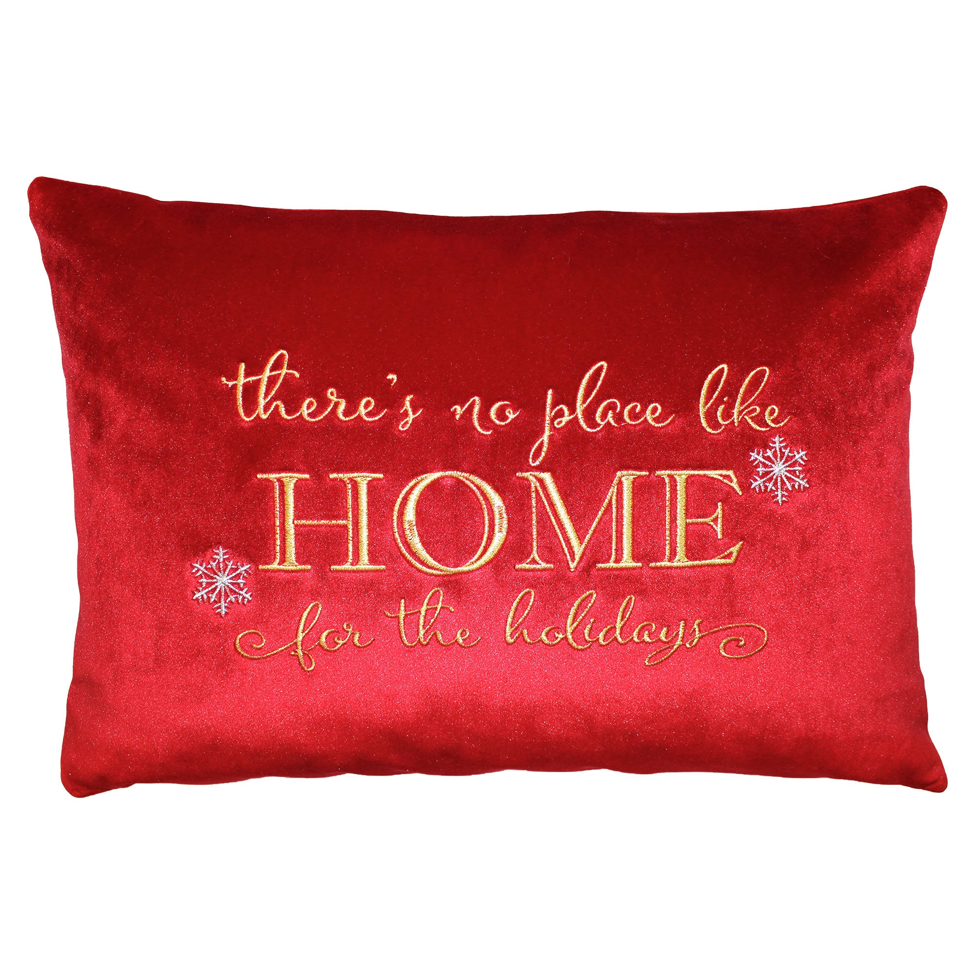 "There's no place like home for the holidays" Embroidery Decorative Throw Pillows | Size 14X20 | LIMITED QUANTITY LEFT