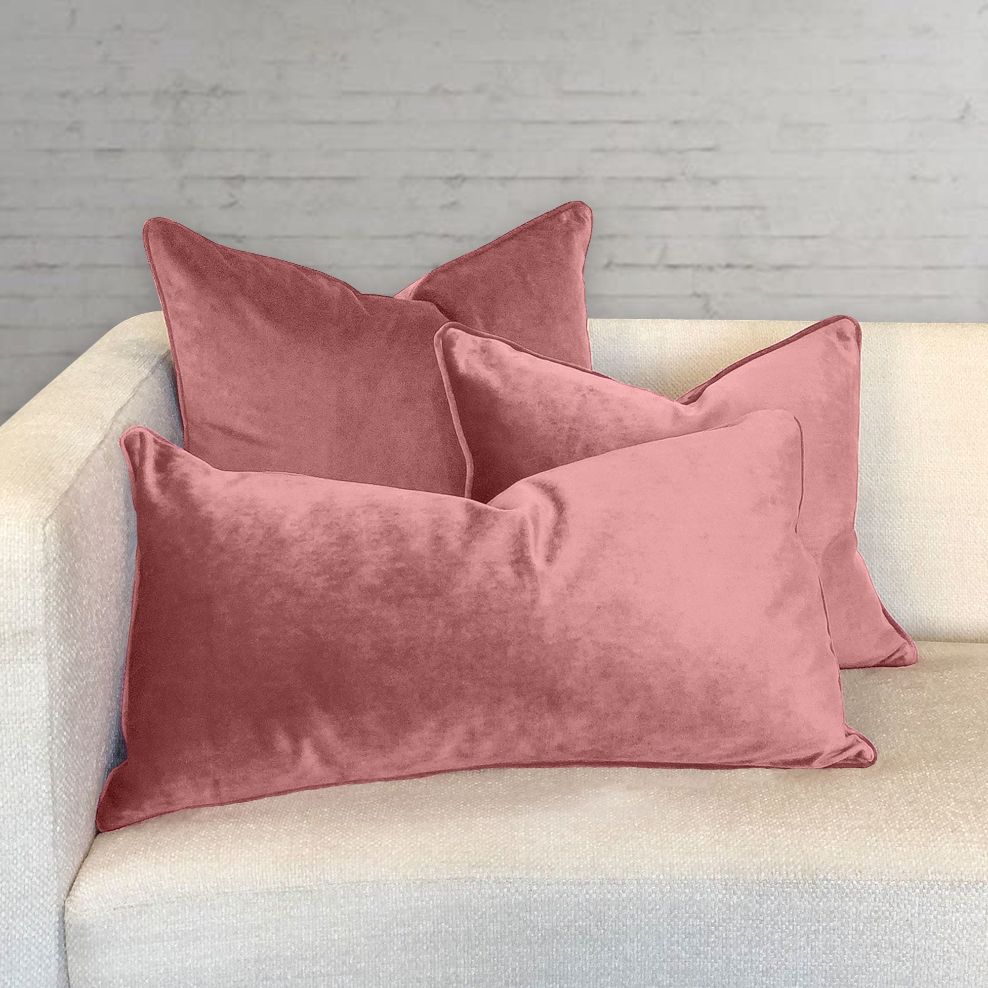 Ice Decorative Throw Pillows | Solid Shiny Velvet | Size 24X24 | LIMITED QUANTITY LEFT
