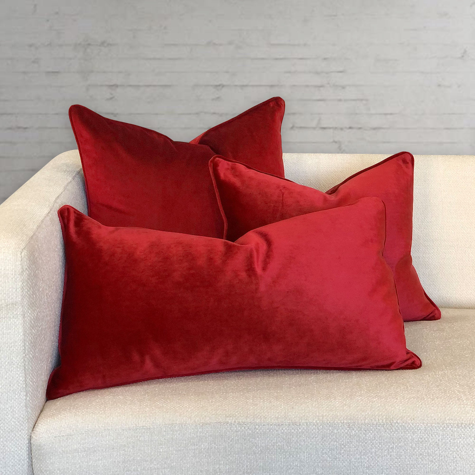 Ice Decorative Throw Pillows | Solid Shiny Velvet | Size 24X24 | LIMITED QUANTITY LEFT