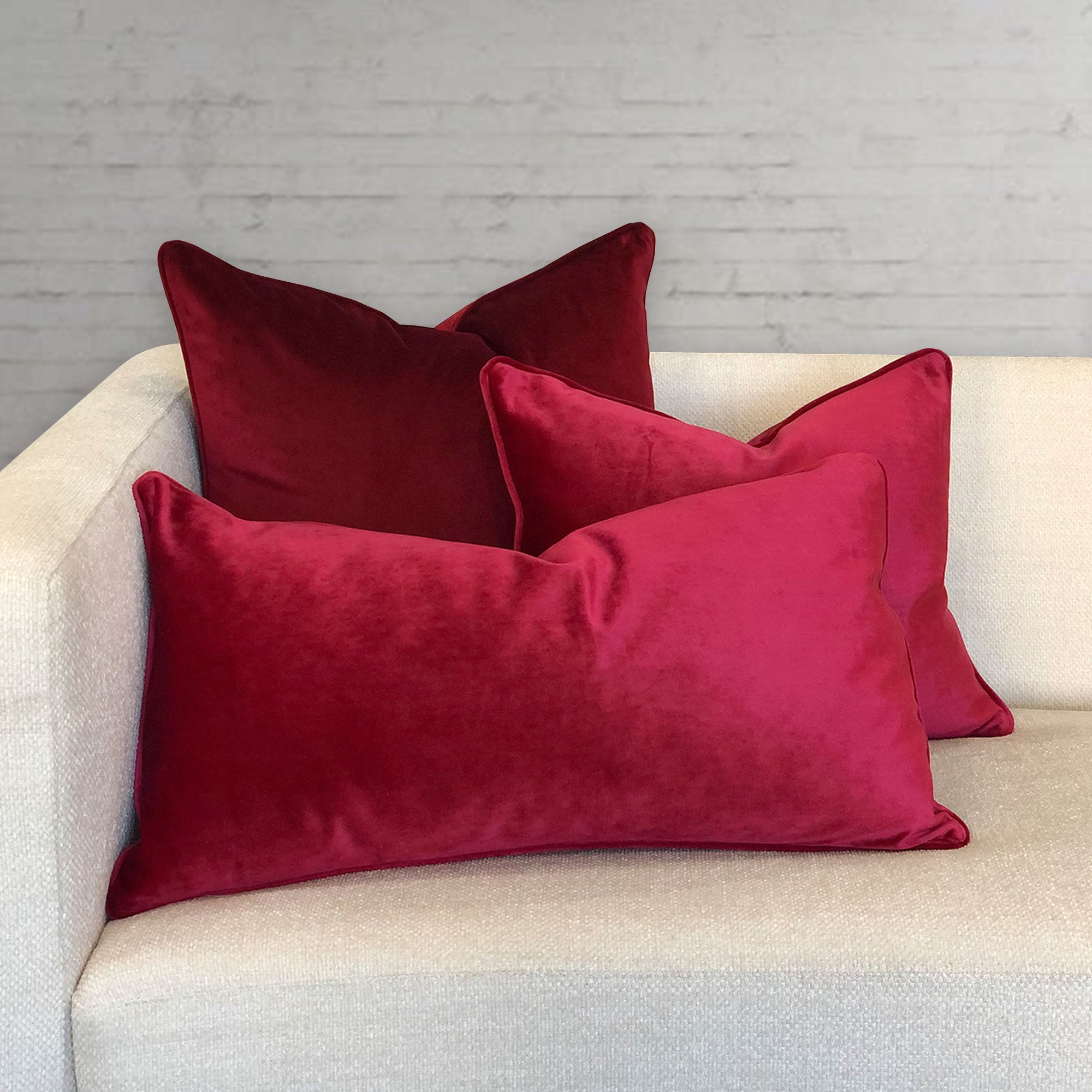 Ice Decorative Throw Pillows | Solid Shiny Velvet | Size 24X24 | LIMITED QUANTITY LEFT