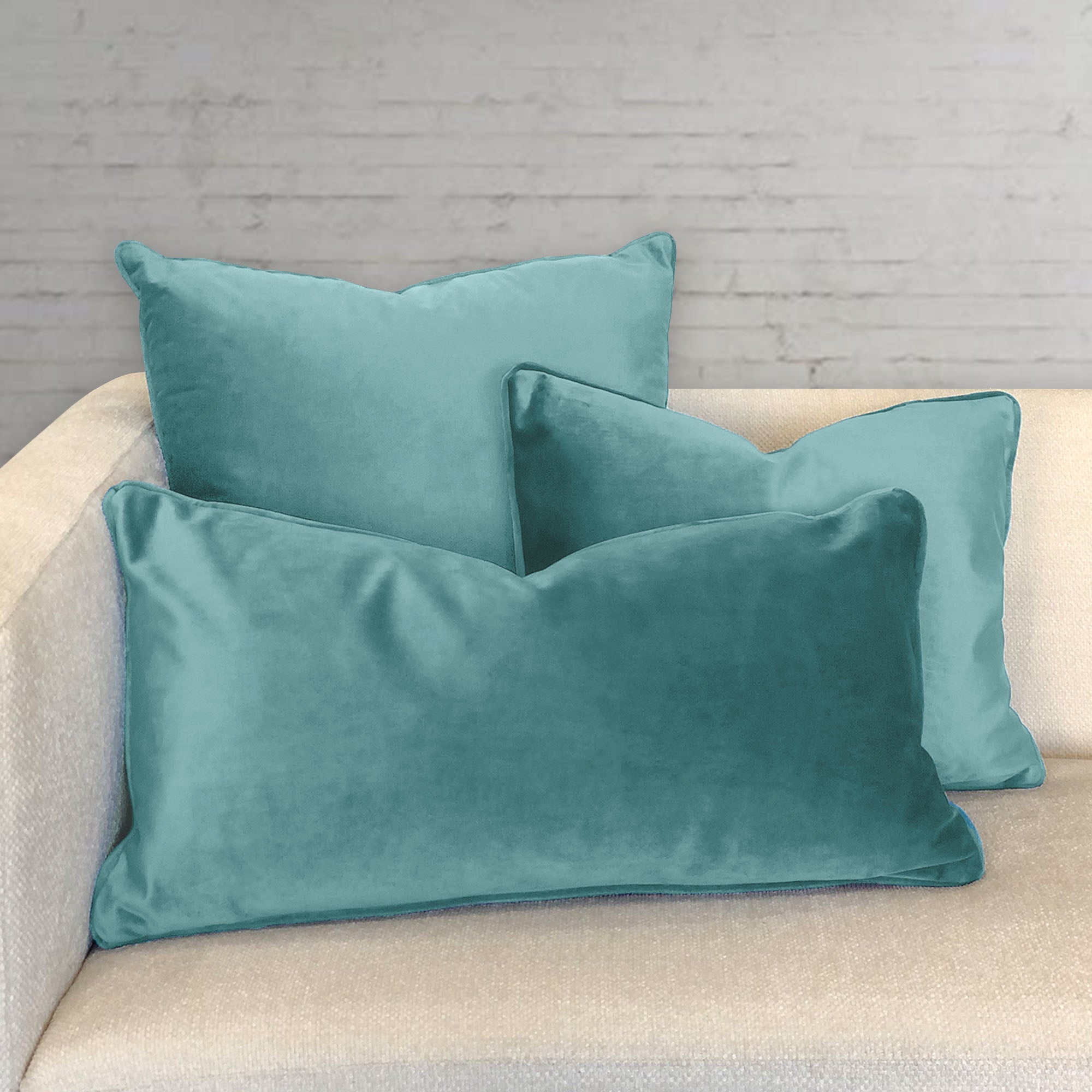 Ice Decorative Throw Pillows | Solid Shiny Velvet | Size 24X24 | LIMITED QUANTITY LEFT