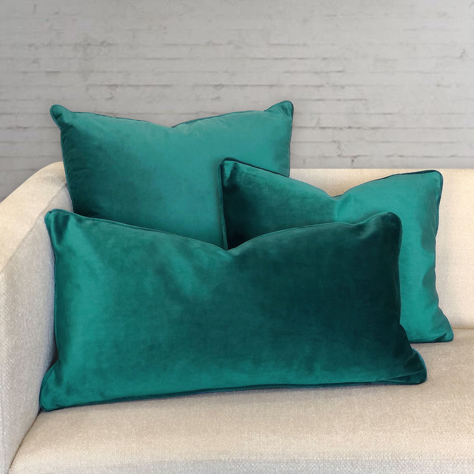 Ice Decorative Throw Pillows | Solid Shiny Velvet | Size 24X24 | LIMITED QUANTITY LEFT