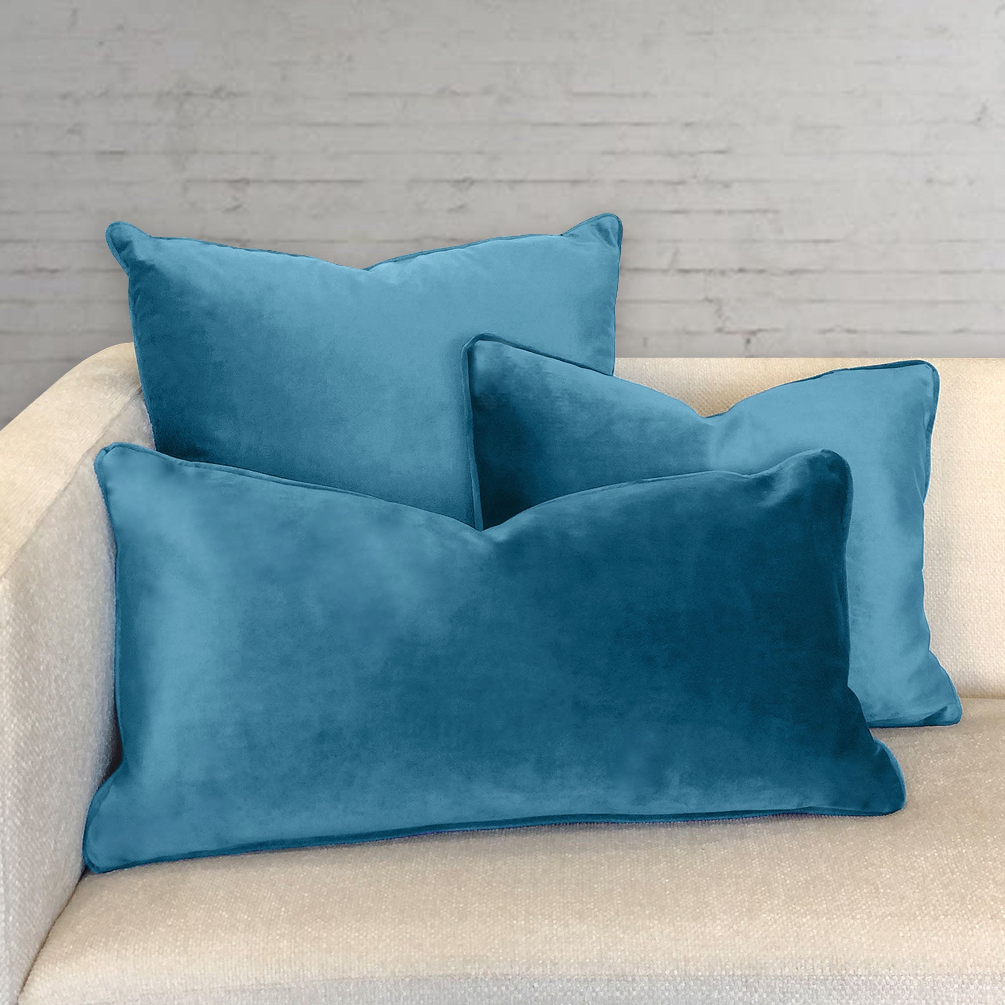 Ice Decorative Throw Pillows | Solid Shiny Velvet | Size 24X24 | LIMITED QUANTITY LEFT